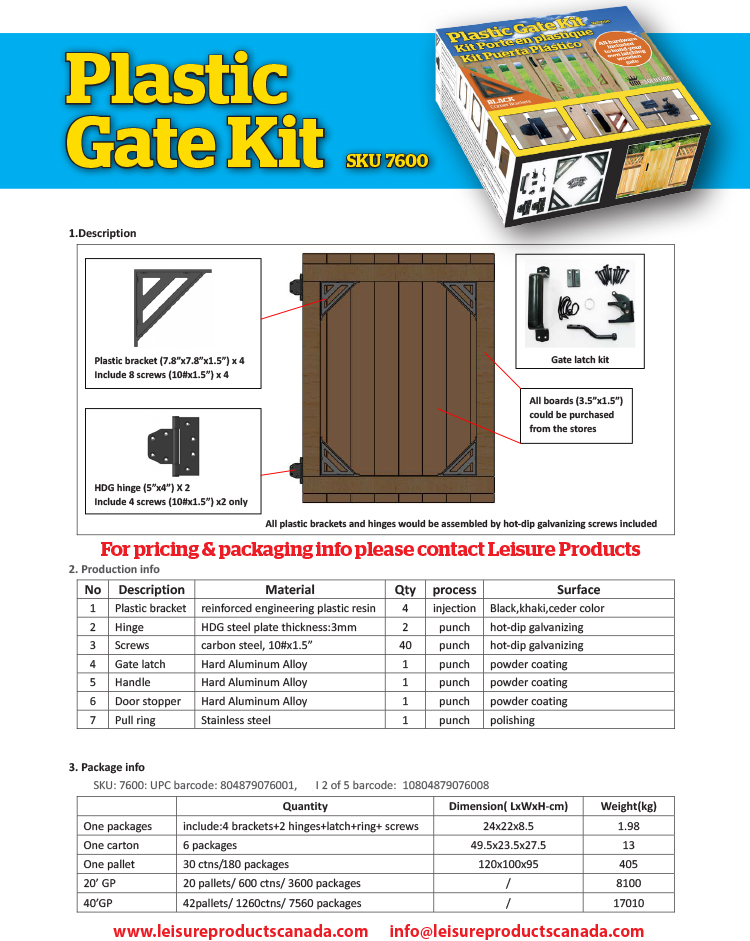 Plastic Gate Kit